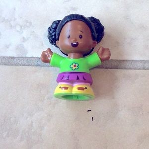 Red toy car and person